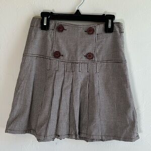 NWT Ivy & Moon Girl’s Brown Houndstooth Pleated Schoolgirl Skirt Sz 8